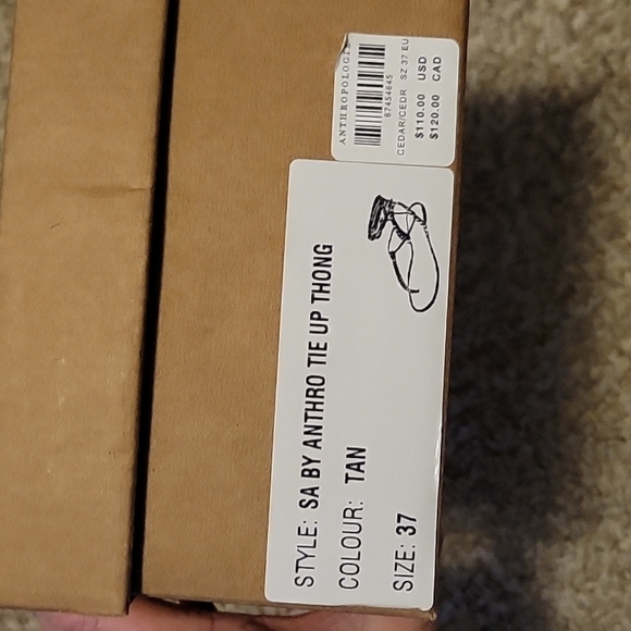 NIB Anthropologie Tie Up Thong Sandals-Cedar. EU 37/US 6.5 - Picture 6 of 8